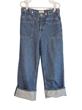 We The Free People Palmer Cuffed Baggy Wide Leg Jeans La La Land Size 28